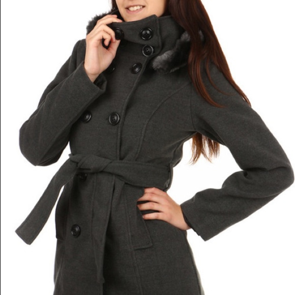 Ashley double breasted wool blend coat size L